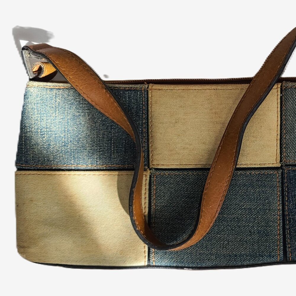 Vintage ALDO patchwork denim mini shoulder bag Y2K RARE - Picture 6 of 7